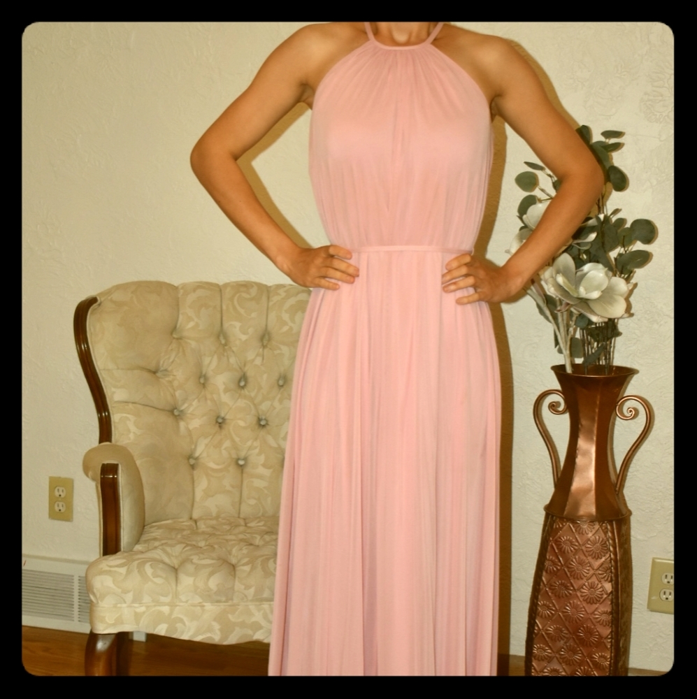 David's bridal bridesmaid's dress ballet pink